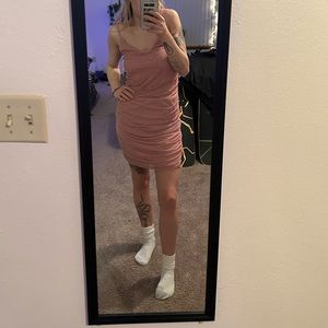 Pink midi dress